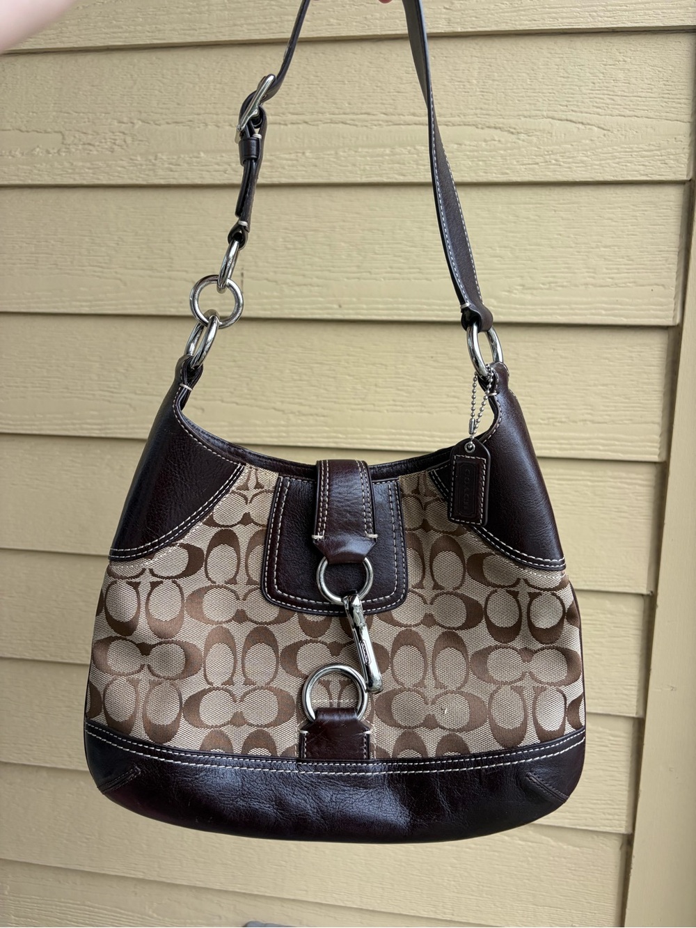 Coach Y2K Brown soho Signature Canvas and Leather Shoulder Bag